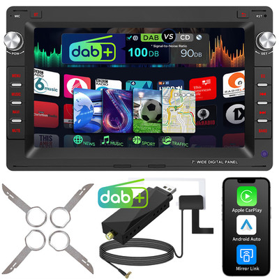 7'' 64GB Android15 Autoradio CarPlay für VW Skoda POLO GOLF RDS+DAB+AHD 720P CAM