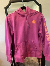 Womens Carhartt hoodie size medium 8-10 relaxed fit magenta pocket NWOT New cozy