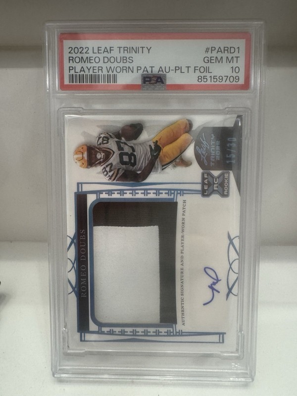 2022 Leaf Trinity - Patch Auto Romeo Doubs #PA-RD1 Platinum /30 (AU, MEM, RC)