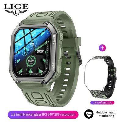  Military Smart Watch for Men(Call Receive/Dial)Rugged Tactical Fitness Tracker