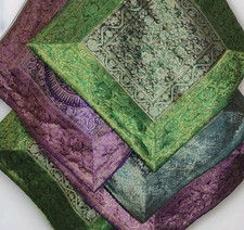 5- VINTAGE Kantha Brocade Jacquard Mandala Pillow Cover Case India Boho Yoga