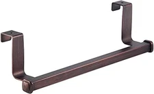 iDesign Marcel Steel Over-the-Cabinet Towel Bar - 9.7" x 2.4" x 5.6", Bronze