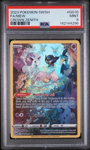 2023 POKEMON SWORD & SHIELD CROWN ZENITH #GG10 FULL ART/MEW PSA 9