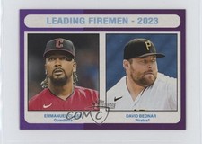 2024 Topps Heritage Mini Purple Border 7/15 David Bednar Emmanuel Clase #313 2g8