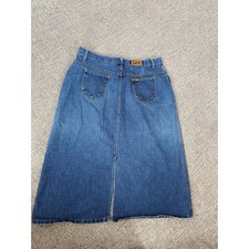 Lee vintage blue jean denim midi skirt 10-12