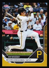 Cam Devanney Pirates Call-Up Nashua NH 1st MLB Hit 2025 Topps Now #654 Gold /50
