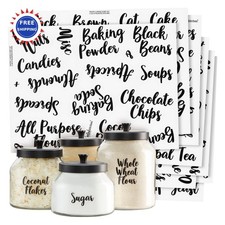 Food Container Labels 135 Count Preprinted Black Cursive Water Resistant Kitchen