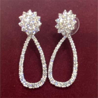Camrose & Kross Silver Crystal Teardrop Dangle Earrings