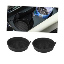Car Cup Holder Coaster, 2PCS Silicone Non-Slip Embedded Waterproof Black
