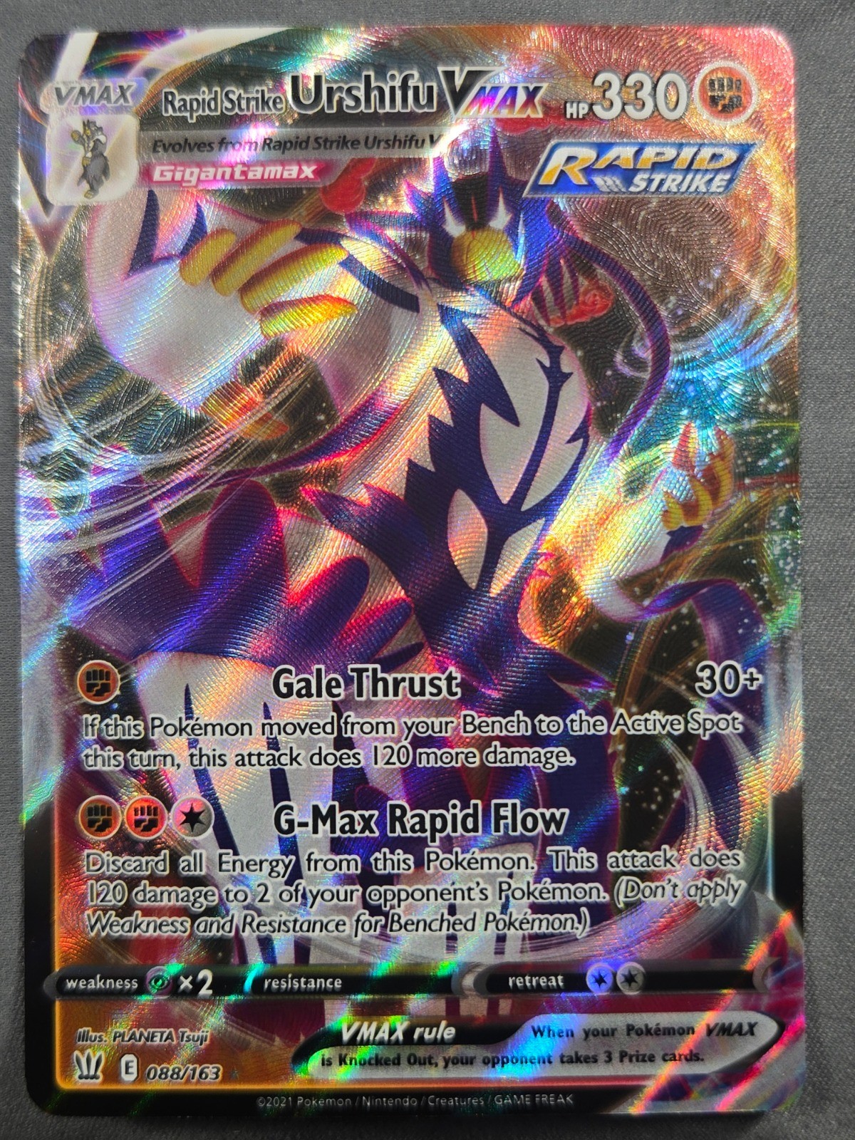 Rapid Strike Urshifu VMAX Holo Ultra Rare SWSH05: Battle Styles 088/163 NM