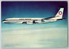 Chile Airline L.A.N. Boeing 707 Postcard unposted vintage AIRLINE ISSUED