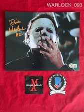 Dick Warlock signed 8x10 photo Halloween H2 Michael Myers Beckett COA Horror