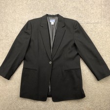Vintage Pendleton Blazer Womens 16 Wool Blend One Button Lined Career Jacket