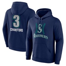 Men's J.P. Crawford Navy Seattle Mariners Name & Number Fastball Pullover Hoodie