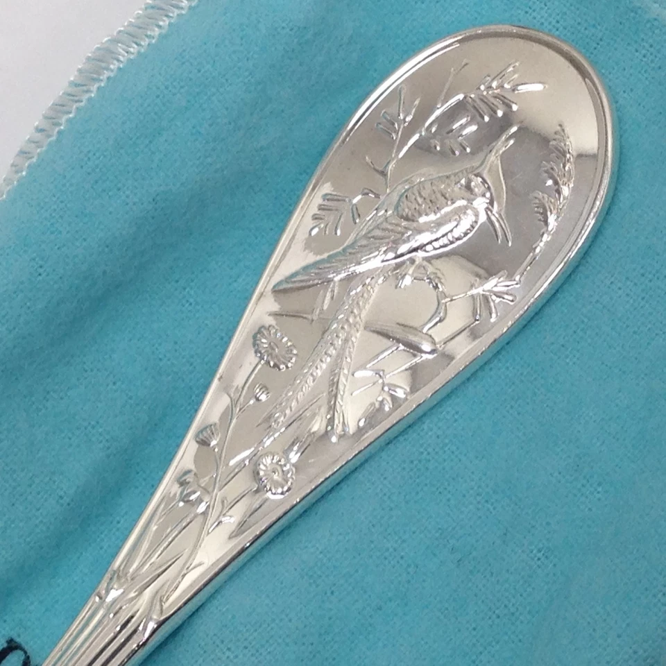 Ложка сервировочная овощная пирсинговая Tiffany & Co Audubon 9 дюймов чистое серебро 146,8 г - Изображение 3 из 4