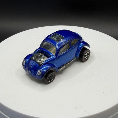 Vintage Hot Wheels Redline Custom Volkswagen Blue US Base - Excellent Condition