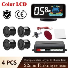 LCD Parking Sensor System Backlit Alarm Monitor Display Kit Detector 4 Probes