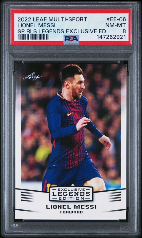 Lionel Messi 2022 Leaf Soccer SP Release Exclusive Legends Edition ~ PSA 8 NM-MT