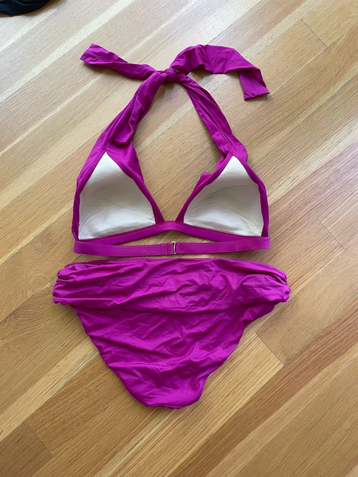 Bikini Badgley Mischka Talla 8 Fucsia Vacation Resort Playa Crucero Verano Foto 2 de 4