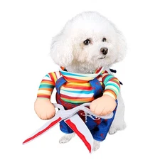 Dog Halloween Scissors Style Doll Costume Pet Christmas Cosplay Adjustable Do...