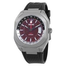 Versace V-Contempo GMT Automatic Burgundy Dia...