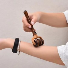Wooden Manual Massage Roller Portable Massager for Neck, Back, Shoulders Head