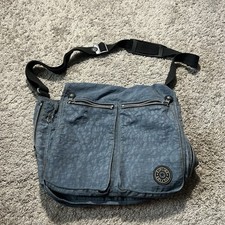 Borsa a tracolla Y2K Kipling triplo scomparto tracolla blu imbracatura per laptop