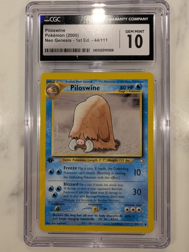 Piloswine (1st Edition) graded CGC 10 for sale on eBay