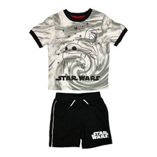 Star Wars Boy's The Mandalorian 2-Piece Short Sleeve Tee  Short Set 5/6 