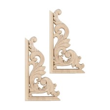 2 Pcs Sculpture Sur Bois Embellissements Pour Meubles Autocollant De Porte