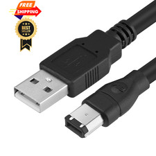 Herfair Firewire to USB Cable 6-Pin IEEE 1394-a Male 2.0 5.9FT, Black