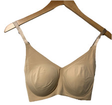True Co MEDIUM Body Boost Wireless Hook Back Push Up T-shirt Bra Beige Size M