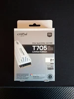 Crucial T705 2TB heatsink white SSD PCIe Gen5 NVMe M.2