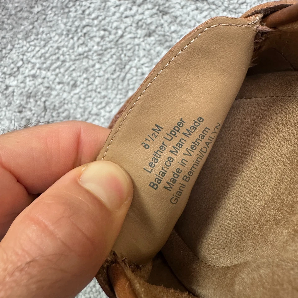 Mocasines planos de cuero Giani Bernini Dailyn para mujer 8,5 marrón espuma viscoelástica clásicos Foto 3 de 4