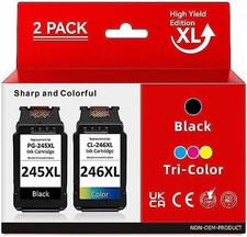 PG-245XL CL-246XL Black Color Ink Cartridge 2-Pack for Canon PIXMA MG2420 MX492