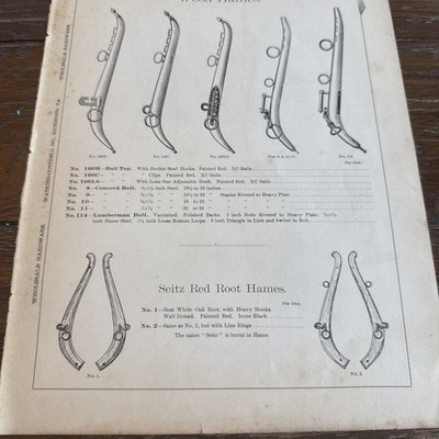 VTG Ad Horse Wrought Iron Hame Ox Yoke Wood Concord Lumberman Seitz Red Root B&W
