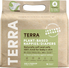 Terra 18 Pack Superior Absorbency White Unisex Size 4 Plant-Based Diapers