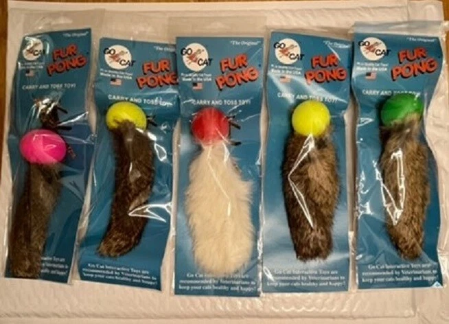 GO CAT DA FUR THING RATTLE PONG TOYS CAT NIP KITTEN INTERACTIVE PLAY COUNT OF 5