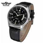 Black Leather Date Automatic Automatic Mechanical Watch