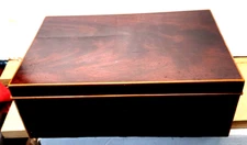 ANTIQUE SANTO DOMINGO MAHOGANY SEWING BOX -1840-60