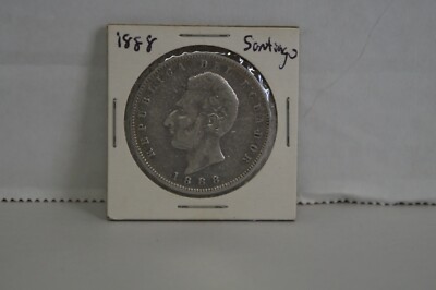 1888 Ecuador UN 1 Sucre Santiago Silver Coin