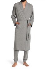 NWT Daniel Buchler Mens Heathered Shawl Collar Wrap Robe - Iron Grey - M/L