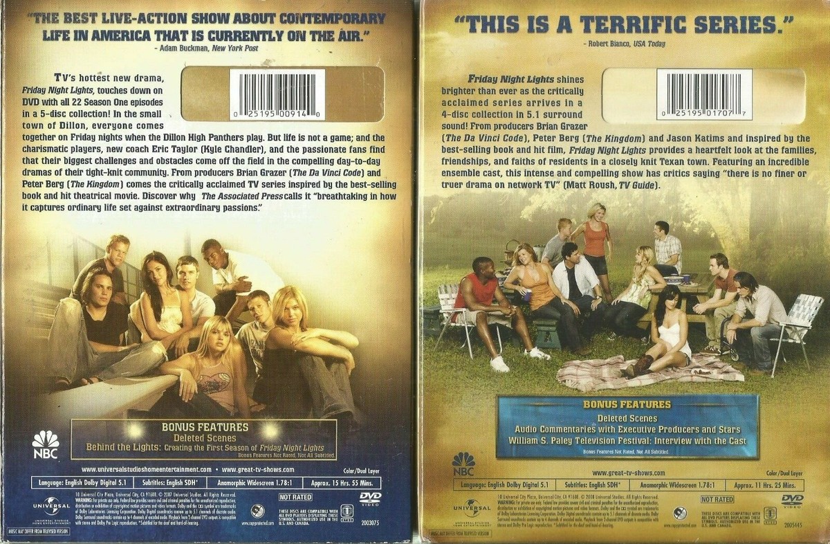 FRIDAY NIGHT LIGHTS COMPLETE FIRST&SECOND SEASON 1&2 DVD