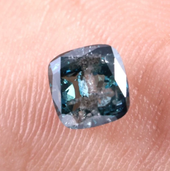 1.34 Ct Blue Salt And Pepper Diamond Lab Grown Diamond Cushion Cut Loose Diamond - Image 4 of 4