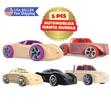 5 Pack Automoblox Collectible Wood Toy Cars & Trucks - Mini Manta/Fang/Rex SC1