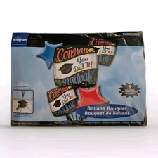 Anagram CONGRATS GRADUATE You did it! 5 Balloon Bouquet Over 6 Ft. Tall & Weight