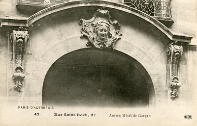 Map PARIS d'Autrefois Rue Saint Roch 37 Ancien Hôtel de Gargan
