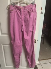 ESCADA Med 42 Woman Pants Barbie Pink Cotton Gold Trim Y2K VNT Cotton 26x34