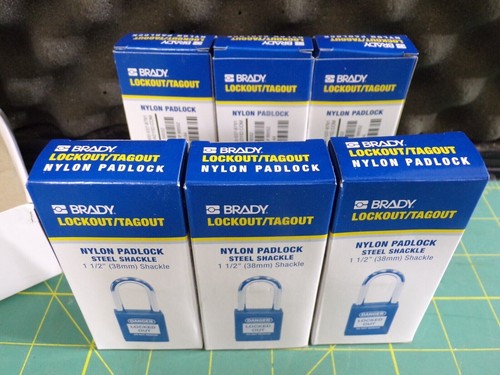 6 PACK Brady Lockout/Tagout Red Safety Padlock Lock 1.5