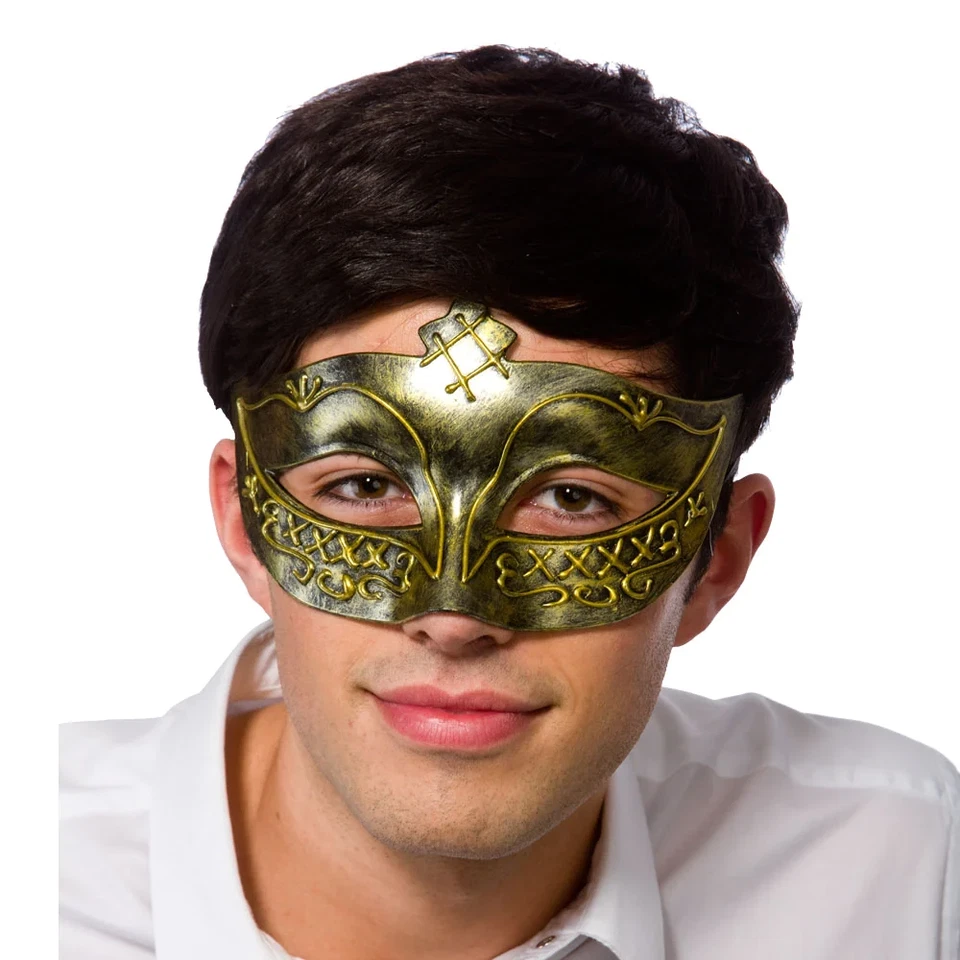 Herren Gladiator Kostüm Gesicht Maske Gladiatoren Maske Gold Oder Silber - Bild 2 von 3